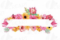 Floral frames watercolor clip art collection, Borders, sweet digital labels, floral borders clip art, digital stamp, wedding frames Product Image 8