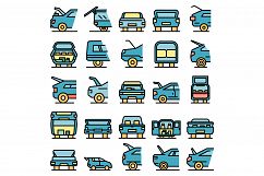 Trunk car icons set vector flat Product Image 1