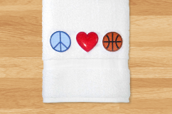 Peace Love Basketball Applique Embroidery Design Product Image 1