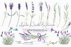 Lavender wreaths watercolor clipart Product Image 1