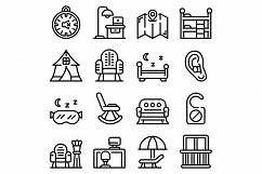 Quiet spaces icons set, outline style Product Image 1