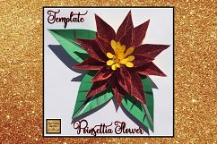 Christmas Svg, Poinsettia Flower Template, 3d Flower svg dxf Product Image 1