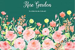 Watercolor Flower Collection Rose Garden, Watercolor Clipart Product Image 3