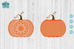 Chevron Pumpkin svg, Mandala Pumpkin svg Product Image 1
