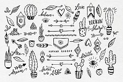 Boho cactus feather arrow svg clipart doodles Product Image 2