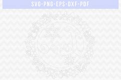 Love SVG Cut File, Christmas Wreath Papercut, PNG, PDF, DXF Product Image 2