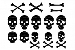    Skull and Cross Bones SVG files for Silhouette Cameo and Cricut. Pirate Skull SVG Files, Crossed bones SVG Files. clipart PNG included Product Image 1