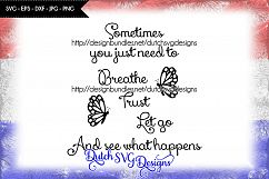 Text cutting file Breathe, Trust, Let Go, svg cut file Product Image 1