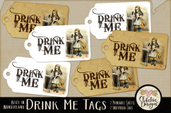 Alice in Wonderland Drink Me Printable Tags Product Image 1