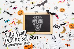 Silly Skull Bundle - 12 Hand Drawn Skulls - SVG DXF PNG Product Image 8