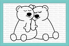 Loving Valentines day couple bears svg dxf to cut print file Product Image 2
