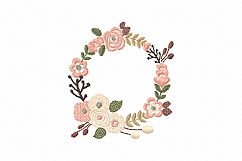 Floral Wreath Font Frame Monogram Design - EMBROIDERY DESIGN FILE - Instant download - Vp3 Hus Dst Exp Jef Pes formats 5 sizes 3,4,5,6,7inch Product Image 4