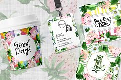 White Strawberry PNG watercolor fruit set Product Image 3