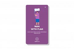 Man With Flag Visit Political Manifestation Vector Product Image 1