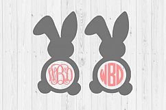 Monogram frame SVG, bunny SVG, Easter svg, monogram Easter svg, digital download, instant download, Bunny monogram frame svg, cut file Product Image 1