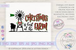 NEW! Farmhouse Christmas Best at the Farm Cow SVG LL258A Product Image 1