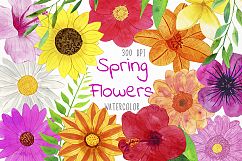 Watercolor Spring Flowers Clipart, Flowers Clipart Product Image 1