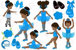 Ballerinas in blue clipart, graphics illustration AMB-1946 Product Image 5
