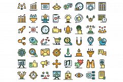 Smm icons set vector flat Product Image 1