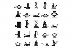 Car jack-screw icons set, simple style Product Image 1