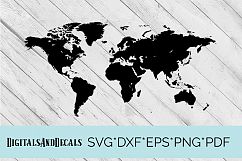 World Map  SVG Cutting File  Product Image 1