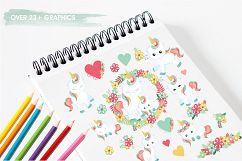 Floral unicorn graphics and illustrations Product Image 3
