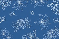 lineart floral pattern vector Product Image 1