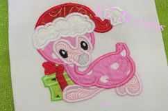 Christmas Baby Flamingo Machine Applique Embroidery Design Product Image 3