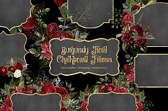 Burgundy Floral Chalkboard Frames Product Image 2