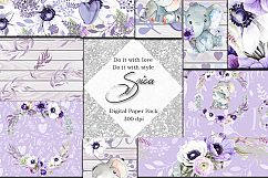 Baby elephant digital paper Product Image 1