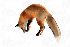 Red Fox Watercolor clip art, woodland watercolor fox, png Product Image 10