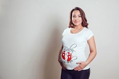 Pregnant Woman T-Shirt Mock-Up Product Image 4