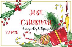 Christmas watercolor clipart bundle Product Image 8