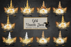 Gold Unicorn Face Clipart Product Image 2