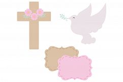 Girl Baptism Digital Paper, Baptism Digital Paper, Baptism Background, Girl Digital Paper, Girl First Communion, Holy Cross digital paper.   Product Image 4