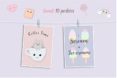 Sweet Kawaii Cute Cake Illustration Clipart Set Product Image 5
