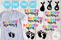 Rainbow Mom, Mama, Mamma, Mum, Mommy, Mummy SVG, PNG, EPS, DXF Product Image 1