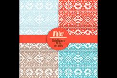 12 Christmas Sweaters Knitting Pattern Digital Papers Product Image 3