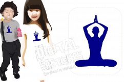 Yoga Meditation Machine Embroidery Design Meditation 3 Sizes Product Image 1