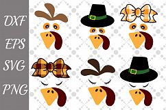 Turkey Face Bundle Svg, BUNDLE TURKEY SVG, Cute Turkey Svg Product Image 1