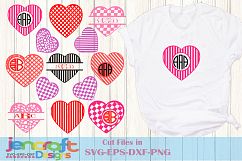 Valentine SVG - Pattern Heart Valentine Monogram SVG Frames Product Image 1