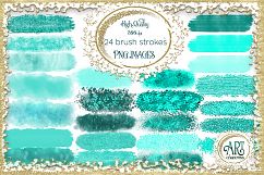 Teal Aqua Glitter Brush Strokes 24 PNG Aquamarine clipart Splashes  Product Image 1