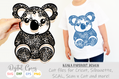 Koala paper cut SVG / DXF / EPS / PNG files Product Image 1