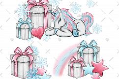 Winter Unicorn Cliparts Product Image 2