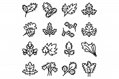 Parsley icons set, outline style Product Image 1