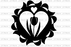 Tulip in Heart Design, SVG, Product Image 2