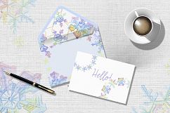 Watercolor colorful snowflakes PNG set Product Image 7
