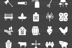 100 Farm &amp; Gardening Glyph Inverted Icons Product Image 2