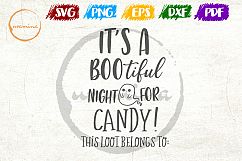 Cute Boo-tiful Night For Candy SVG Cut FIles, PDF Printable Product Image 1