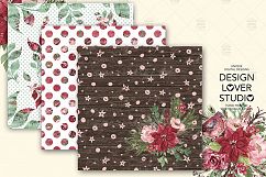 Marsala Christmas digital paper pack Product Image 4